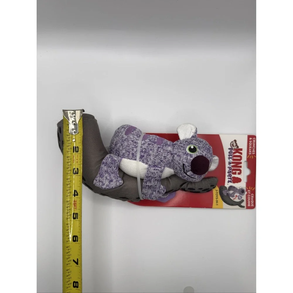 KONG Pull-a-Partz Pals Koala Small Dog Toy Squeaker Crinkle Fabric